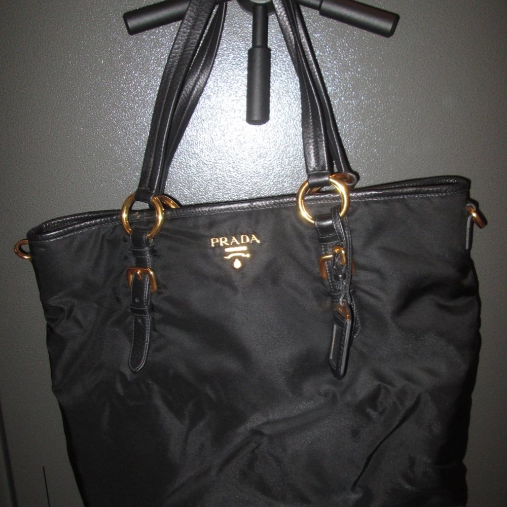 PRADA BLACK NYLON LARGE SHOPPER TOTE BAG - Picture 8 of 14